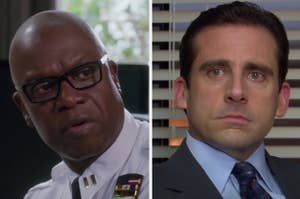 Captain Holt is on the left with Michael Scott on the right