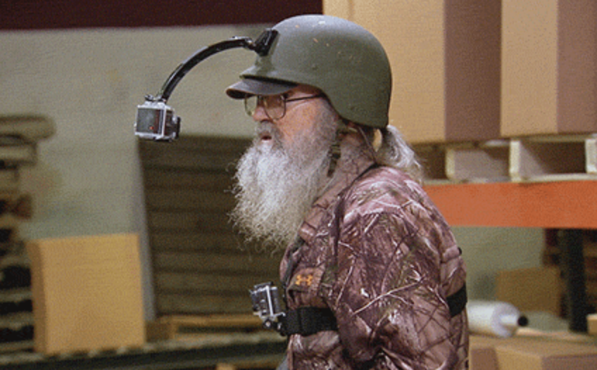 Si in &quot;Duck Dynasty&quot; with a GoPro on his helmet