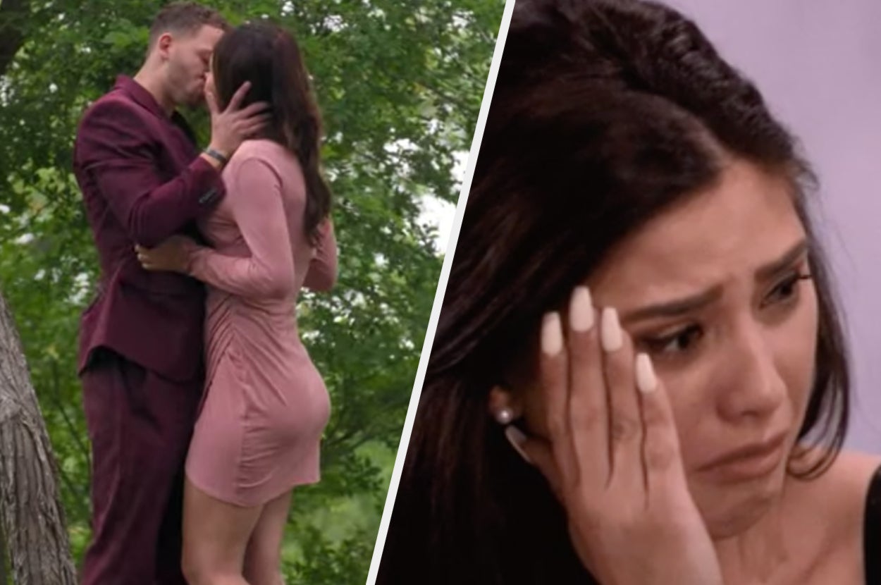 Jake and Rae kissing and April crying 