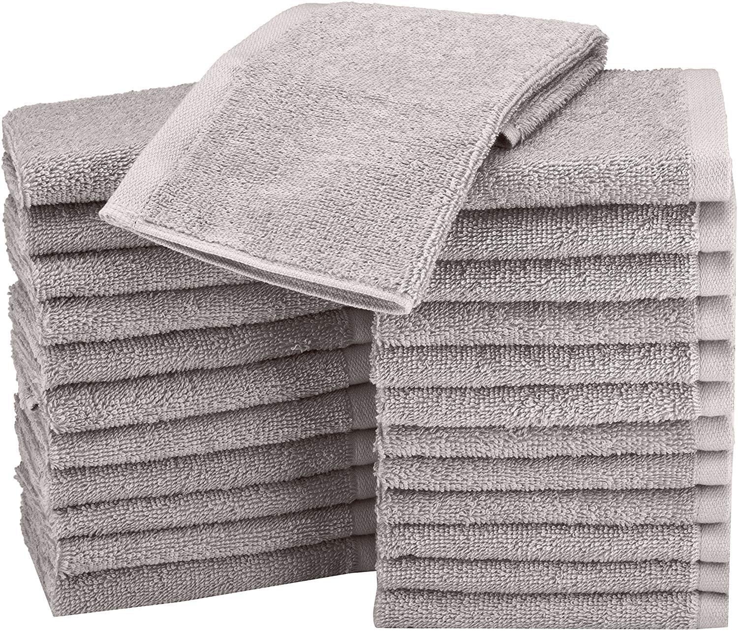 juego de 24 toallas de felpa gris