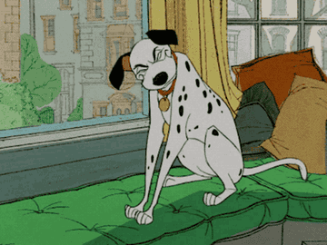 Pongo stretching and yawning in Disney&#x27;s &quot;101 Dalmations&quot;