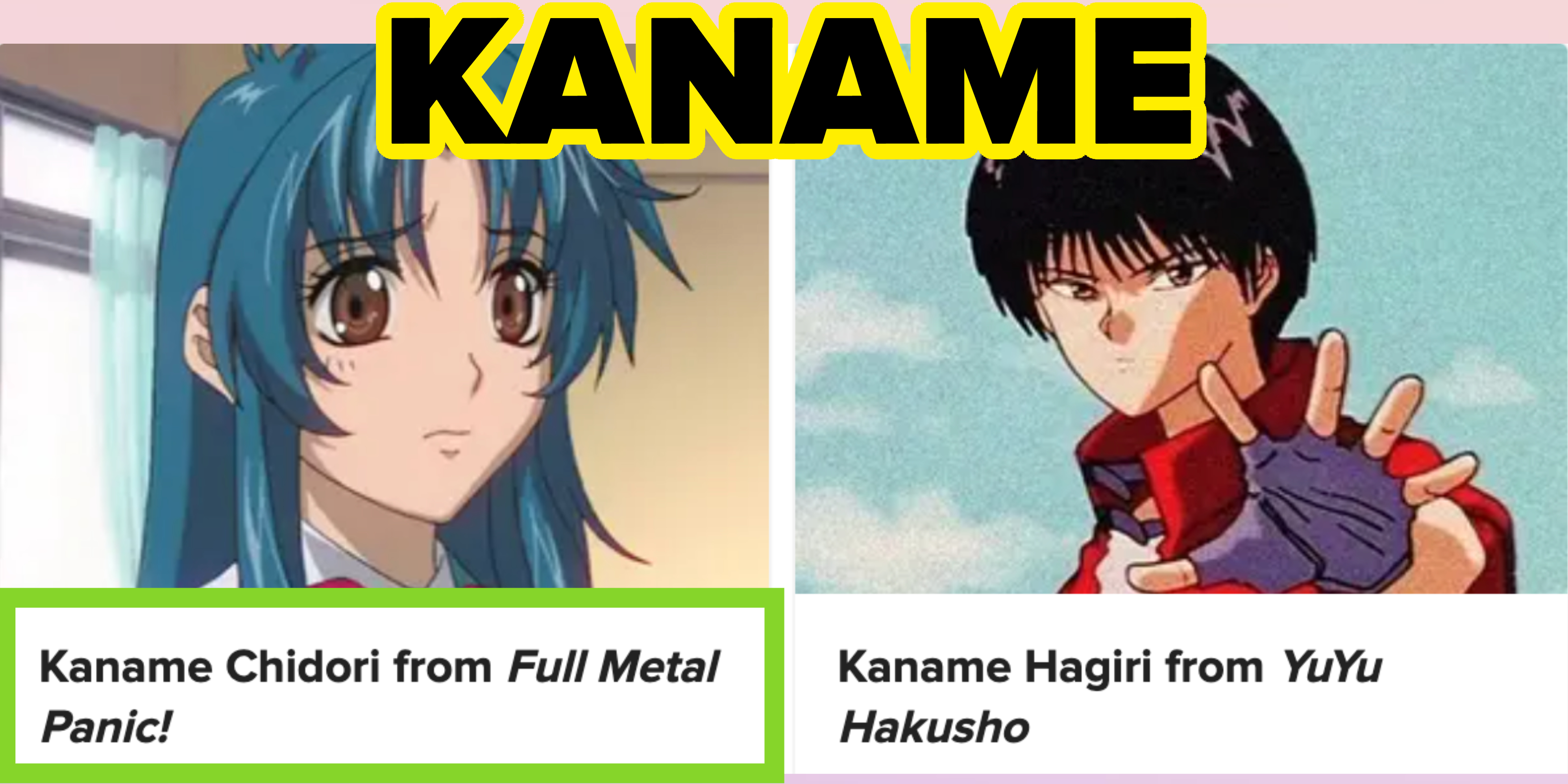 These Anime Characters Share The Same Name, But Sorry, You Can Only Choose  One