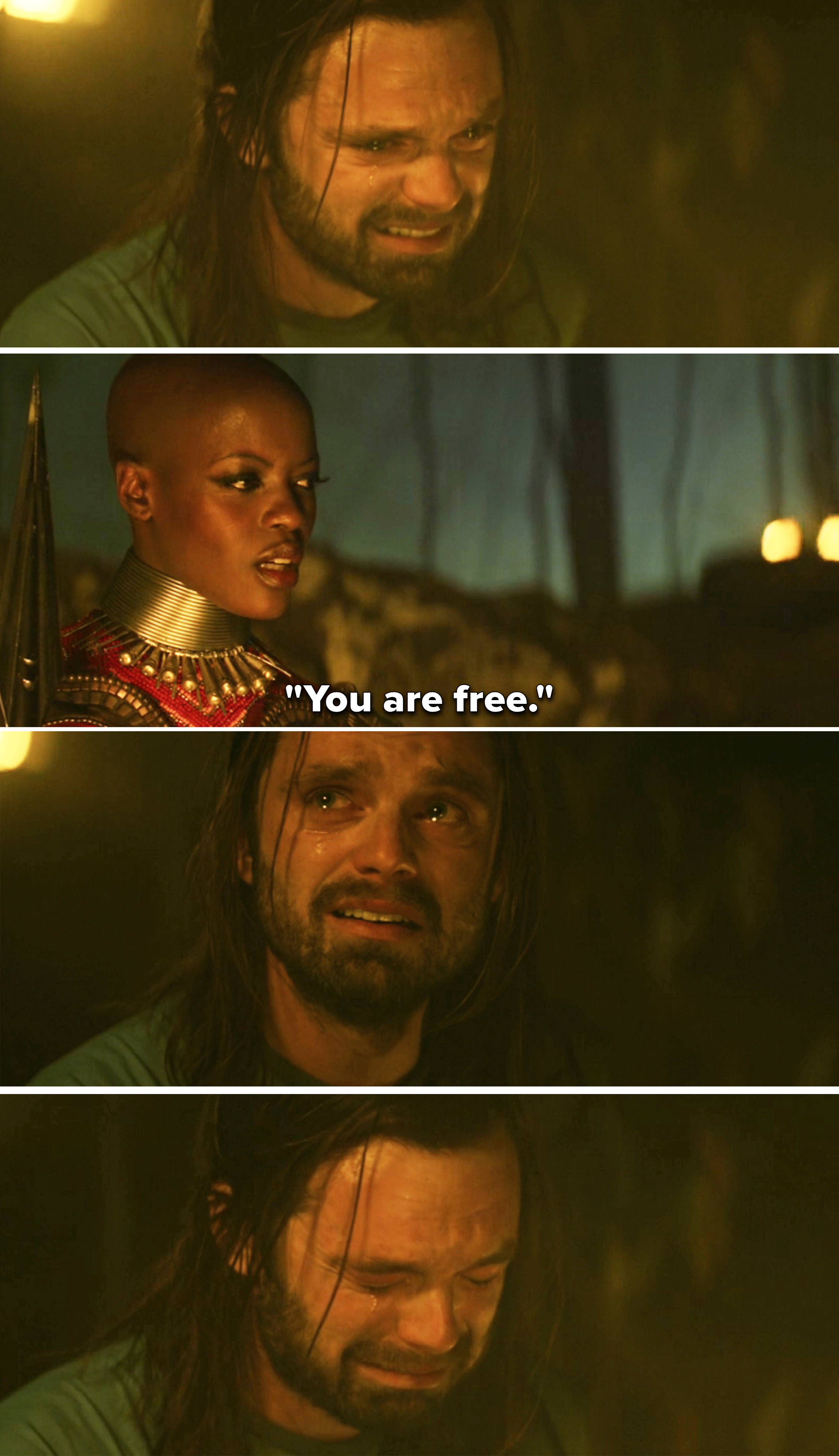 Bucky cries as he&#x27;s told he&#x27;s free