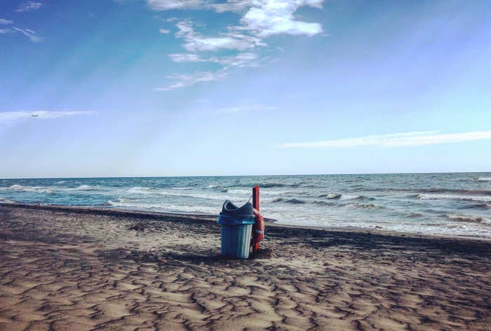 an empty beach