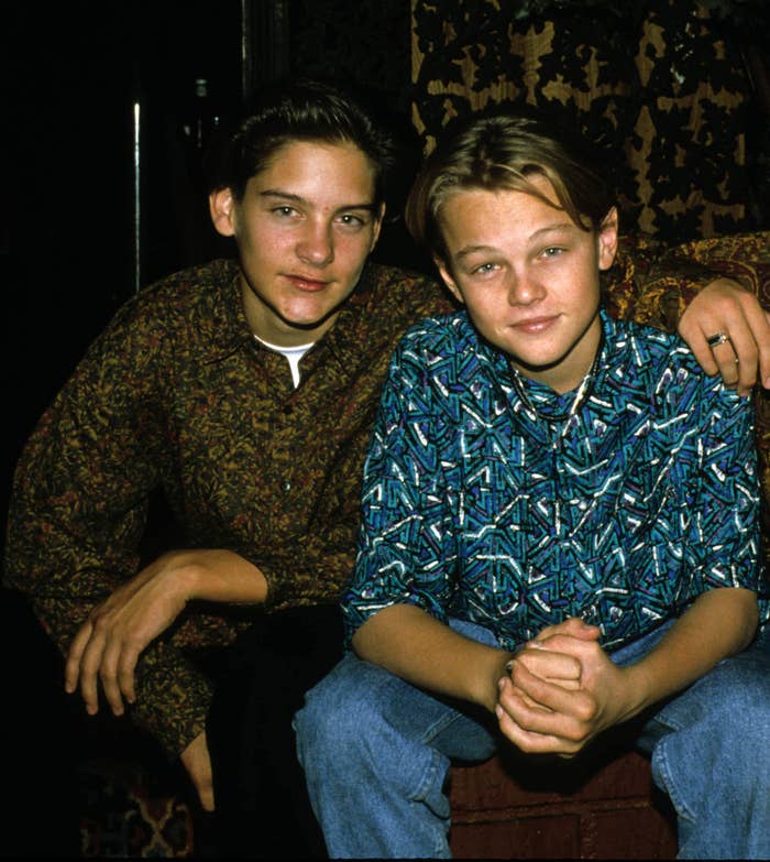 Young Tobey Maguire and Leonardo DiCaprio.