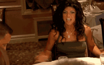 Teresa Giudice pushes a table in &quot;Real Housewives of New Jersey&quot;
