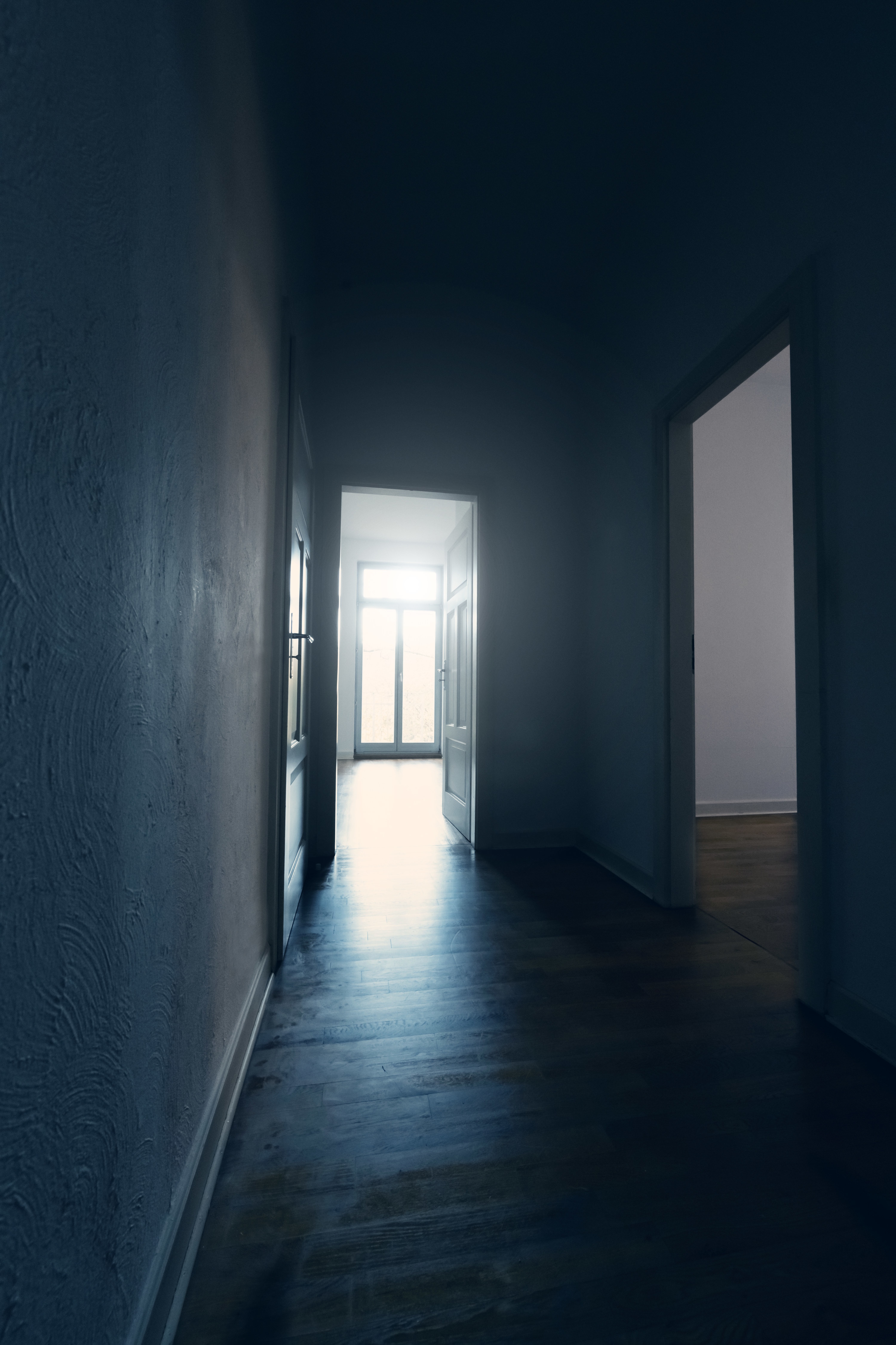 A dark hallway
