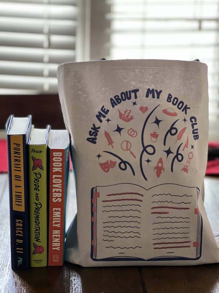 the tote bag that says &quot;ask me about my book club&quot;