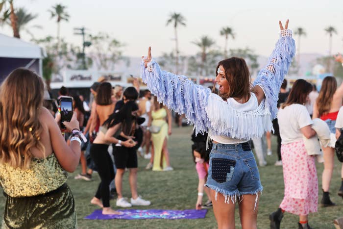 Festivalgoer attends the 2022 Coachella Valley Music and Arts Festival on April 17, 2022 in Indio, California.