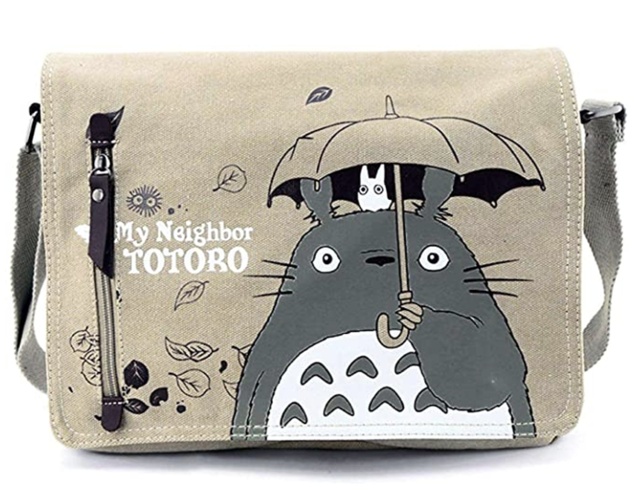 bolsa de lana cruzada con la imagen de Mi vecino Totoro