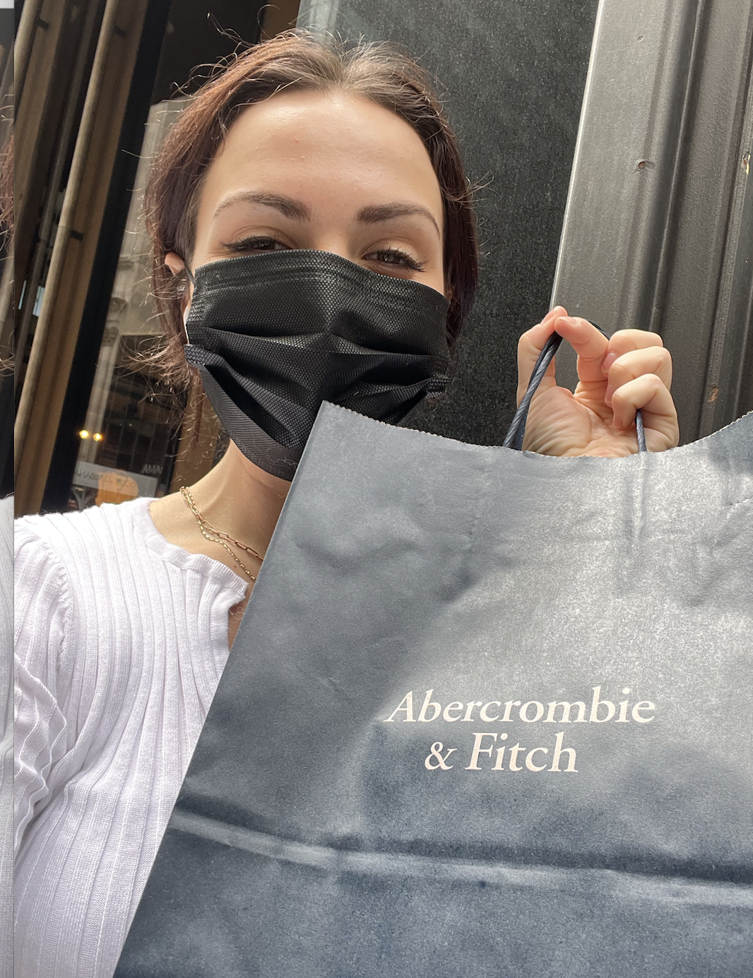 Me holding an A&amp;amp;F bag
