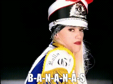 the music video where Gwen is a cheerleader spelling bananas