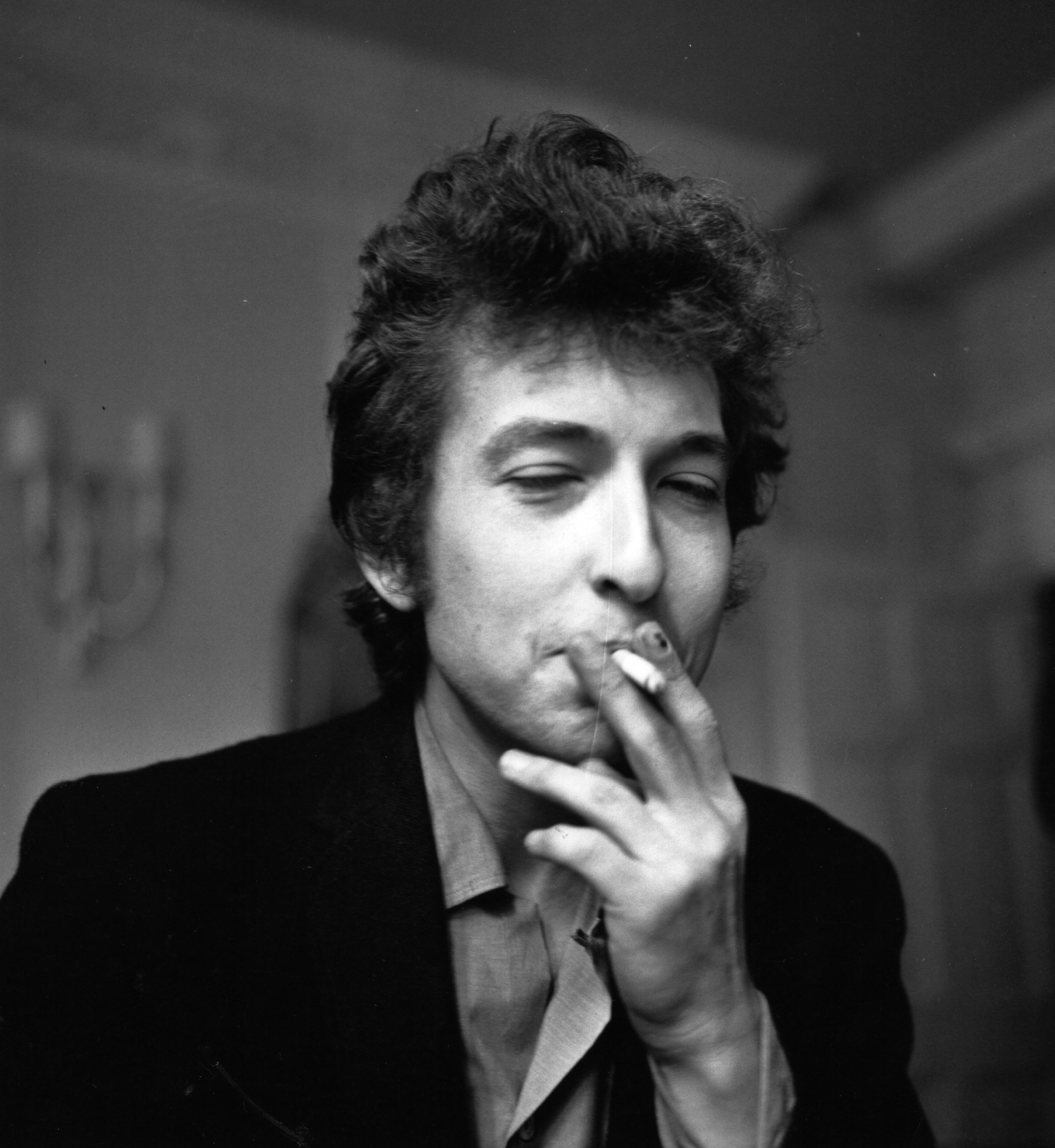 Bob Dylan smoking a cigarette