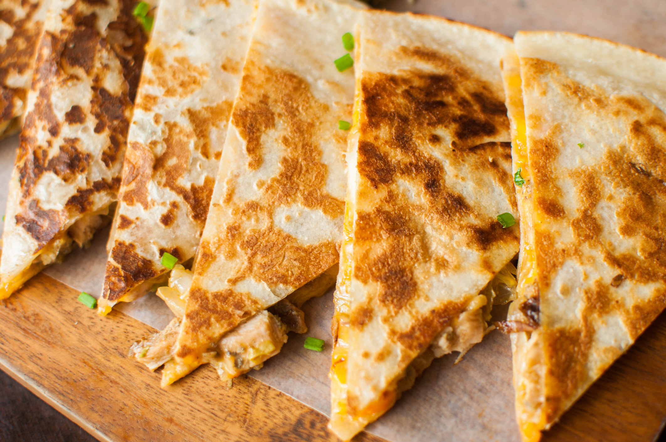 A plate of quesadillas.
