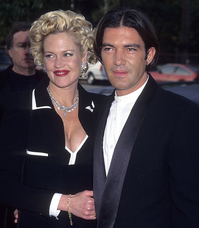 A young Antonio Banderas and Melanie Griffith