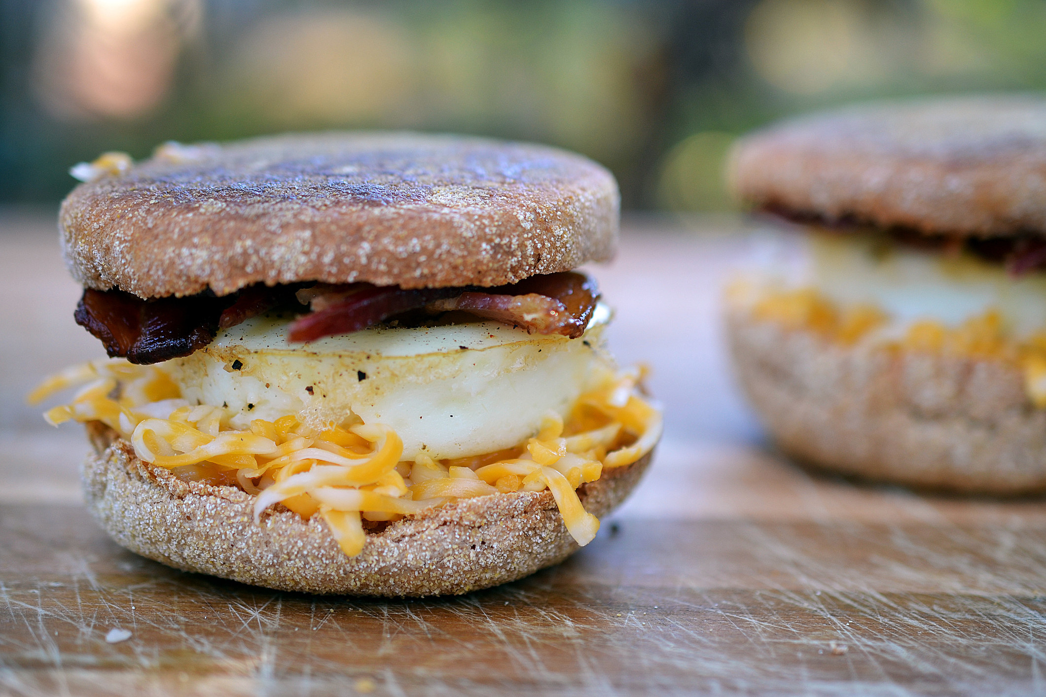 An at-home egg McMuffin.