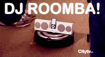 dj roomba the robot vacuum with an mp3 player attached