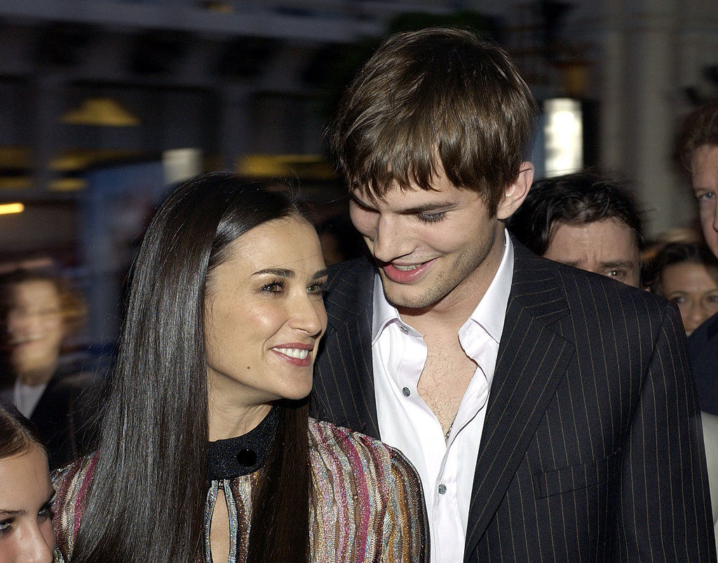 Demi Moore and Ashton Kutcher together, smiling