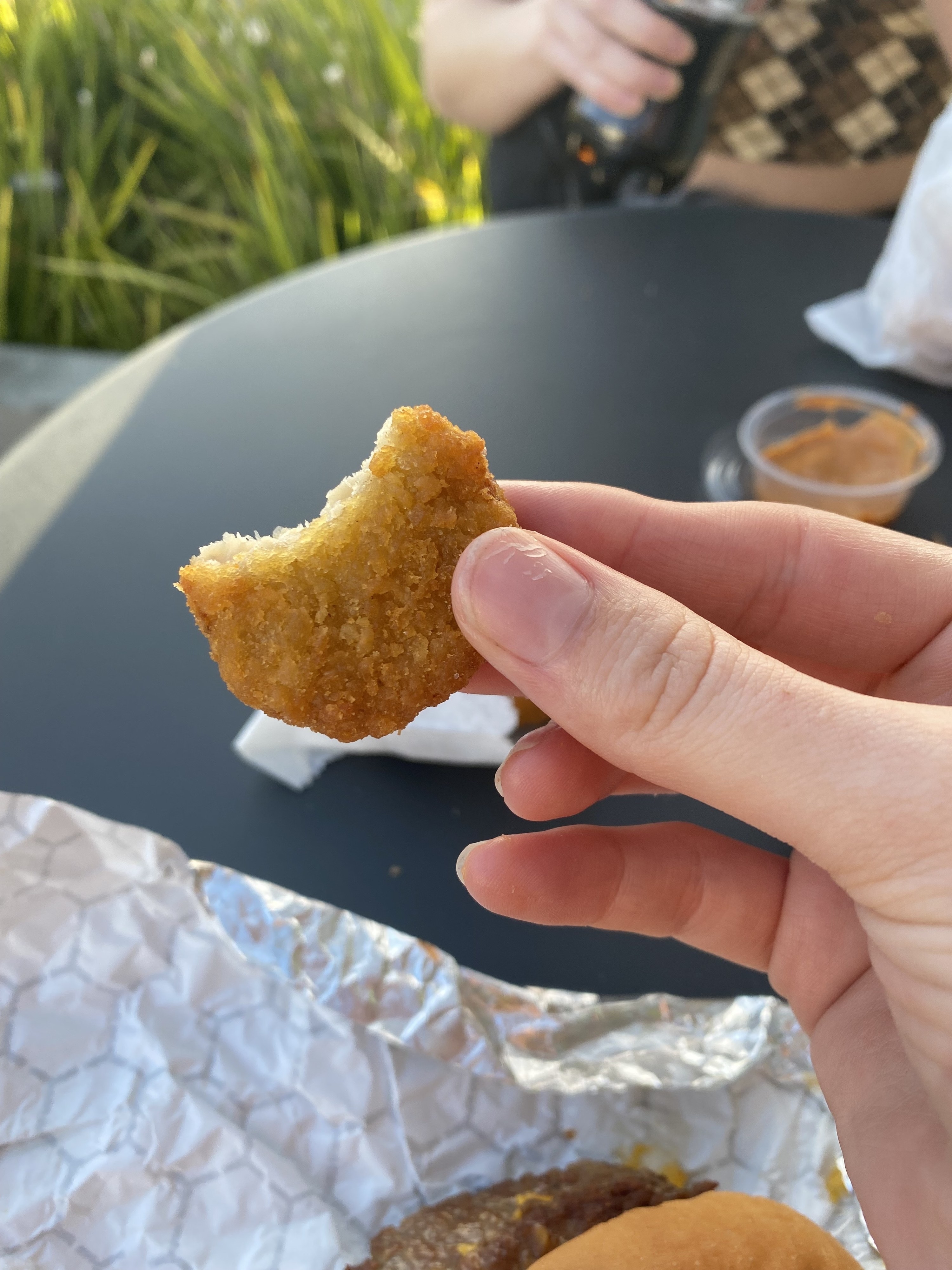 the author holding up a nugget