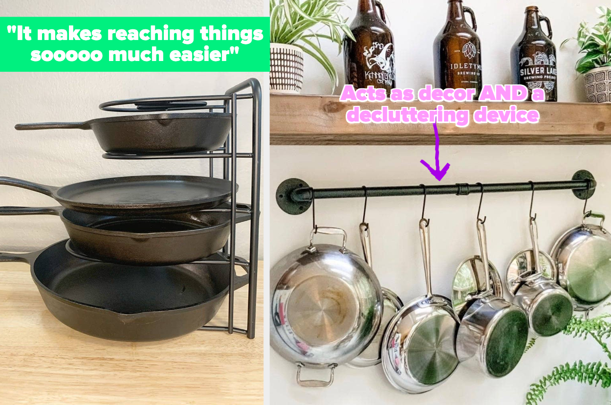 Pull-out Cabinet Organizer Pots Pans Lids Hooks Under Counter Built-In  Storage