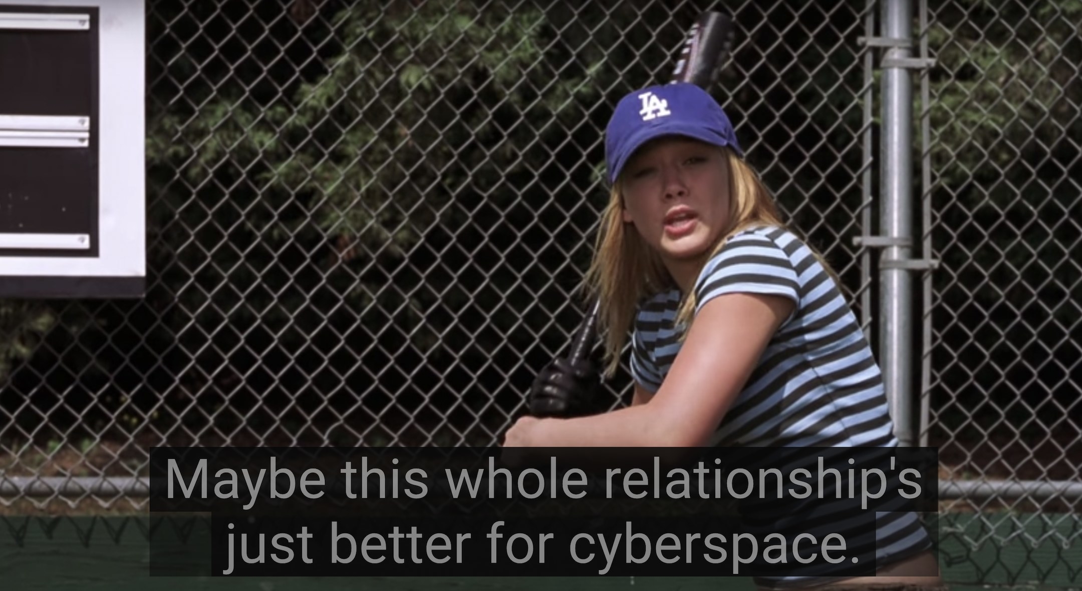 Sam says, Maybe this whole relationships just better for cyberspace