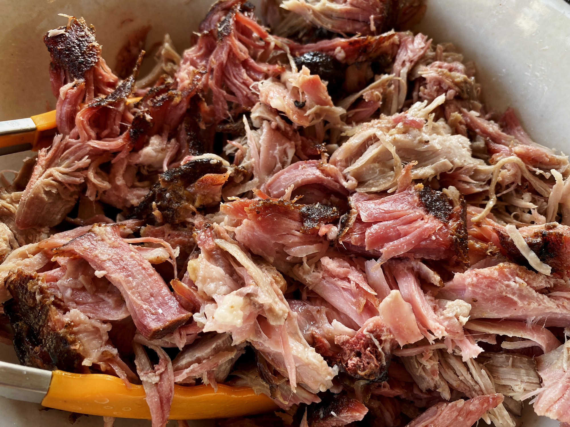 A plate of pulled pork.