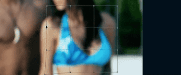A recording of a woman in a bikini&#x27;s chest being digitally altered