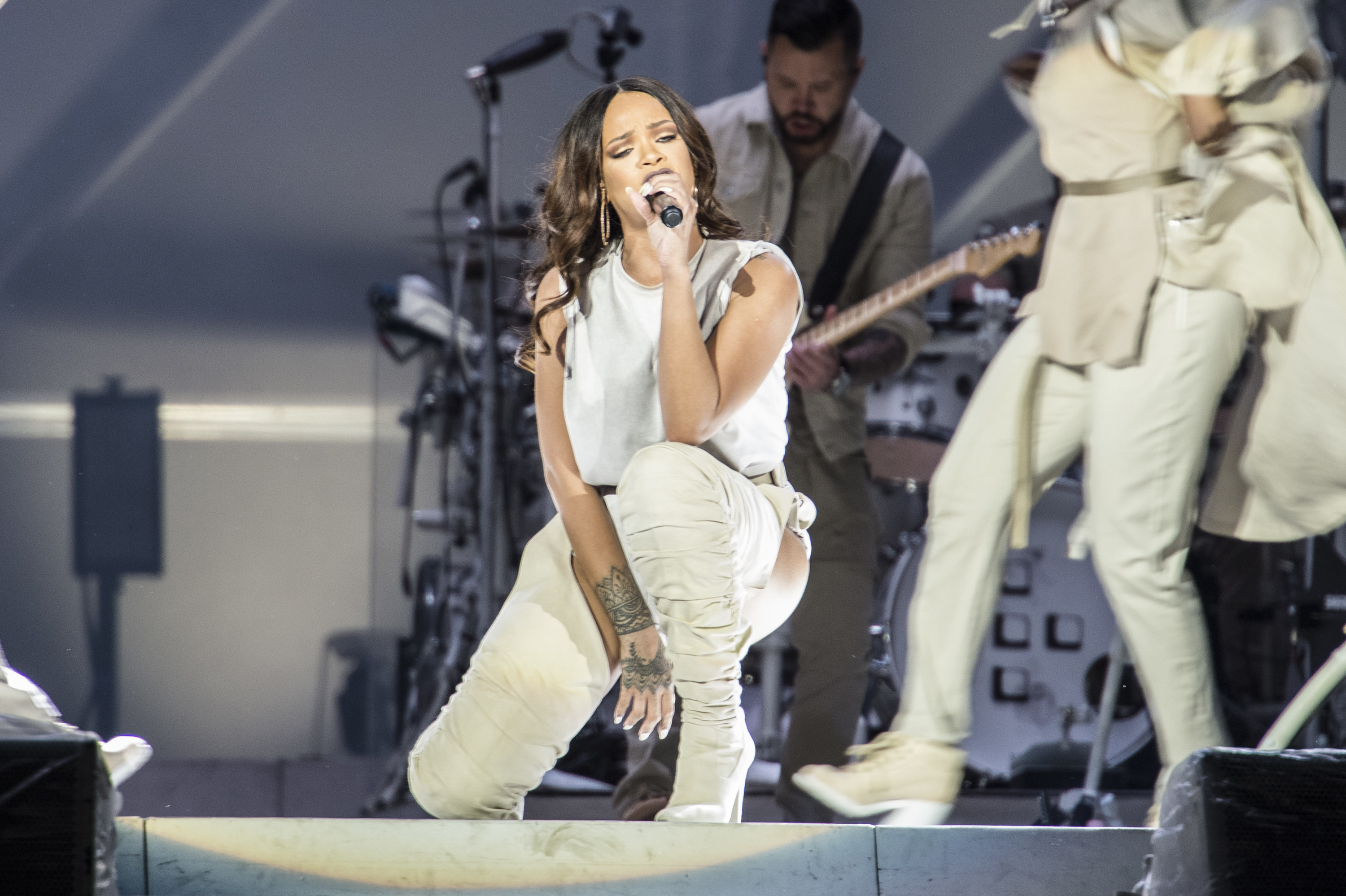 Rihanna performing on a stage