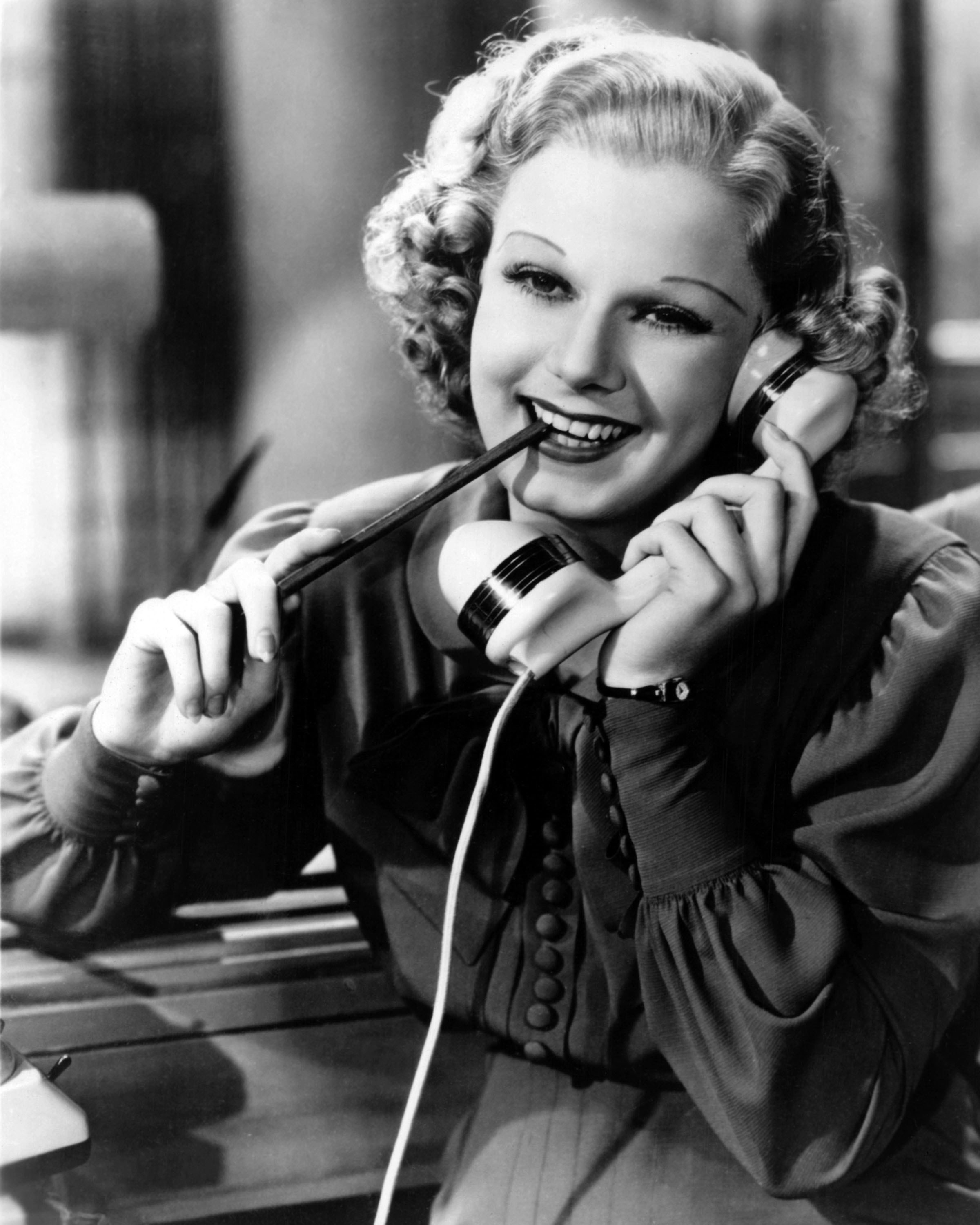 Harlow on a phone call in a film
