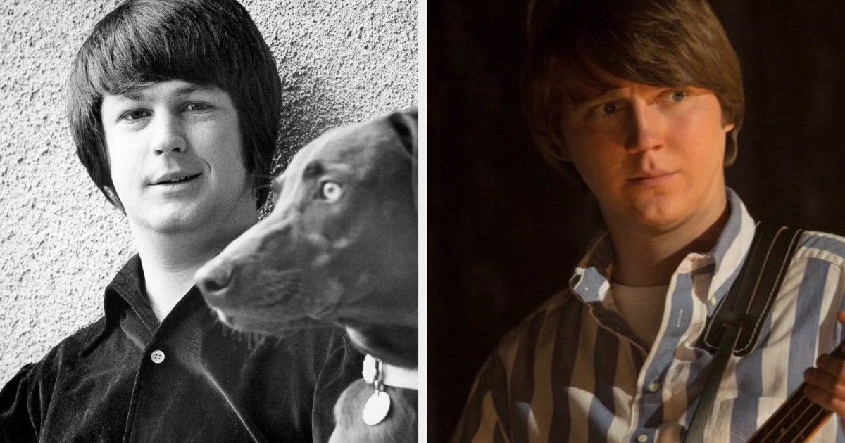 Brian Wilson and a dog; Paul Dano as Brian Wilson