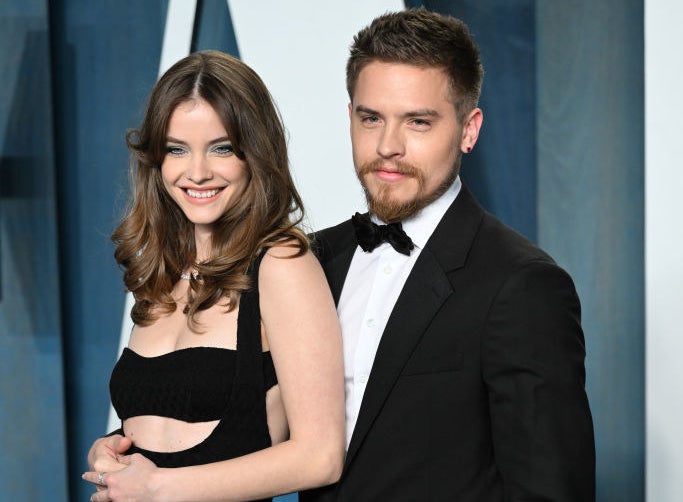 Barbara and Dylan posing together on a red carpet