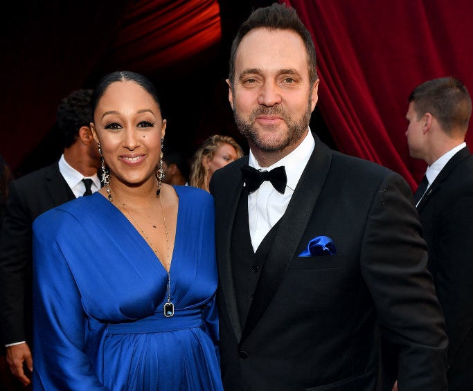 Tamera Mowry-Housley and Adam Housley attend Tyler Perry Studios grand opening gala at Tyler Perry Studios