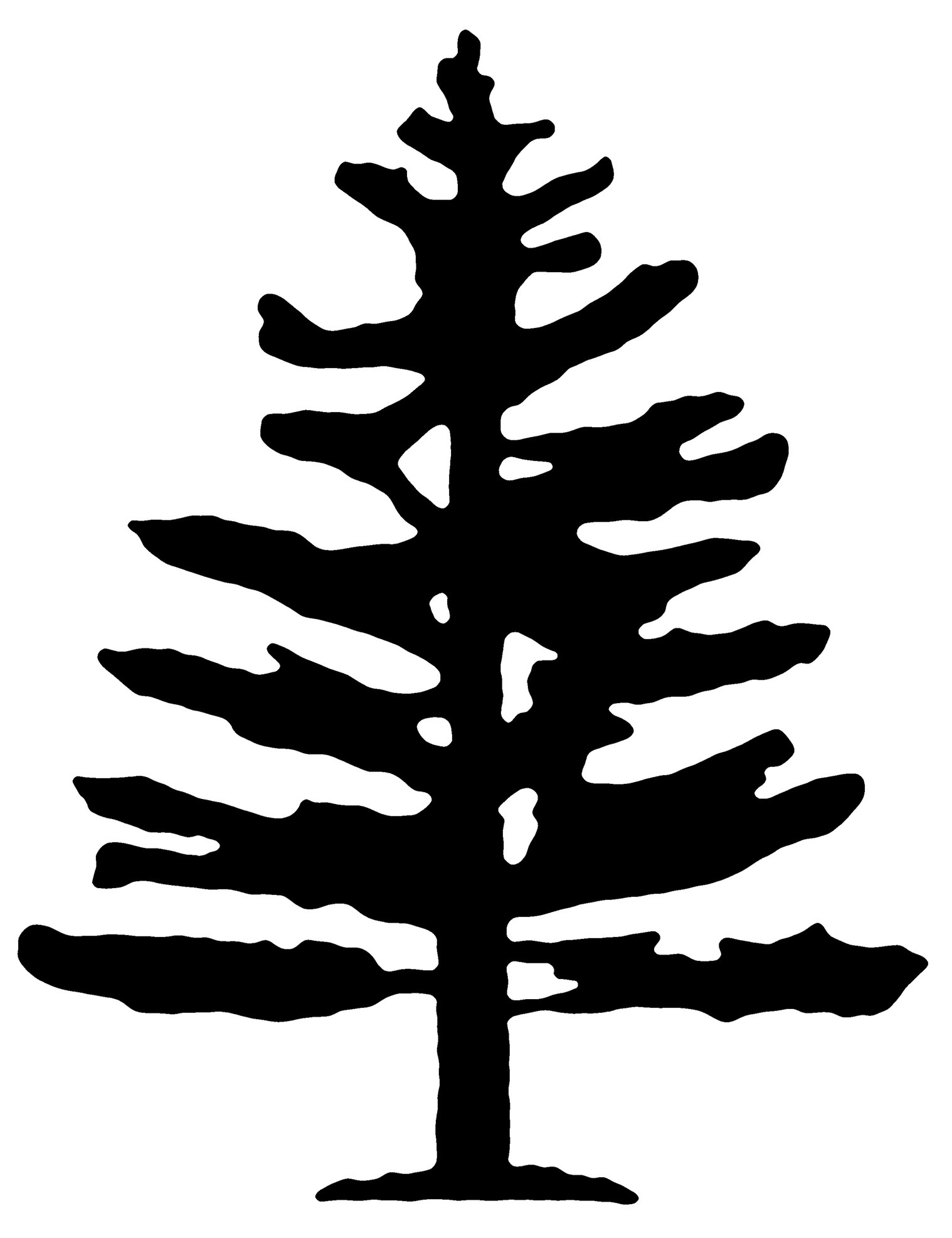 A tree silhouette design