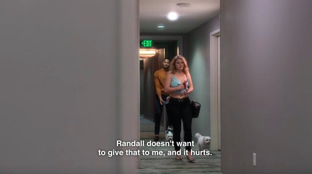 Madlyn looks upset and walks ahead of Randall