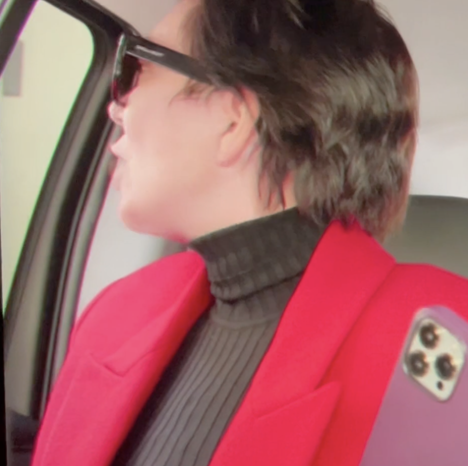 Kris Jenner yelling, &quot;Close the trunk!&quot; to the driver.