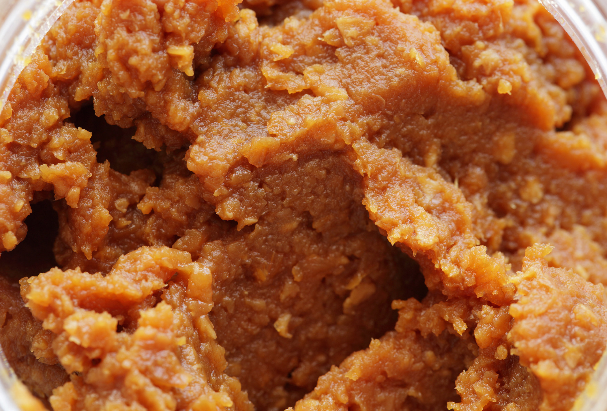 A close-up of miso paste.