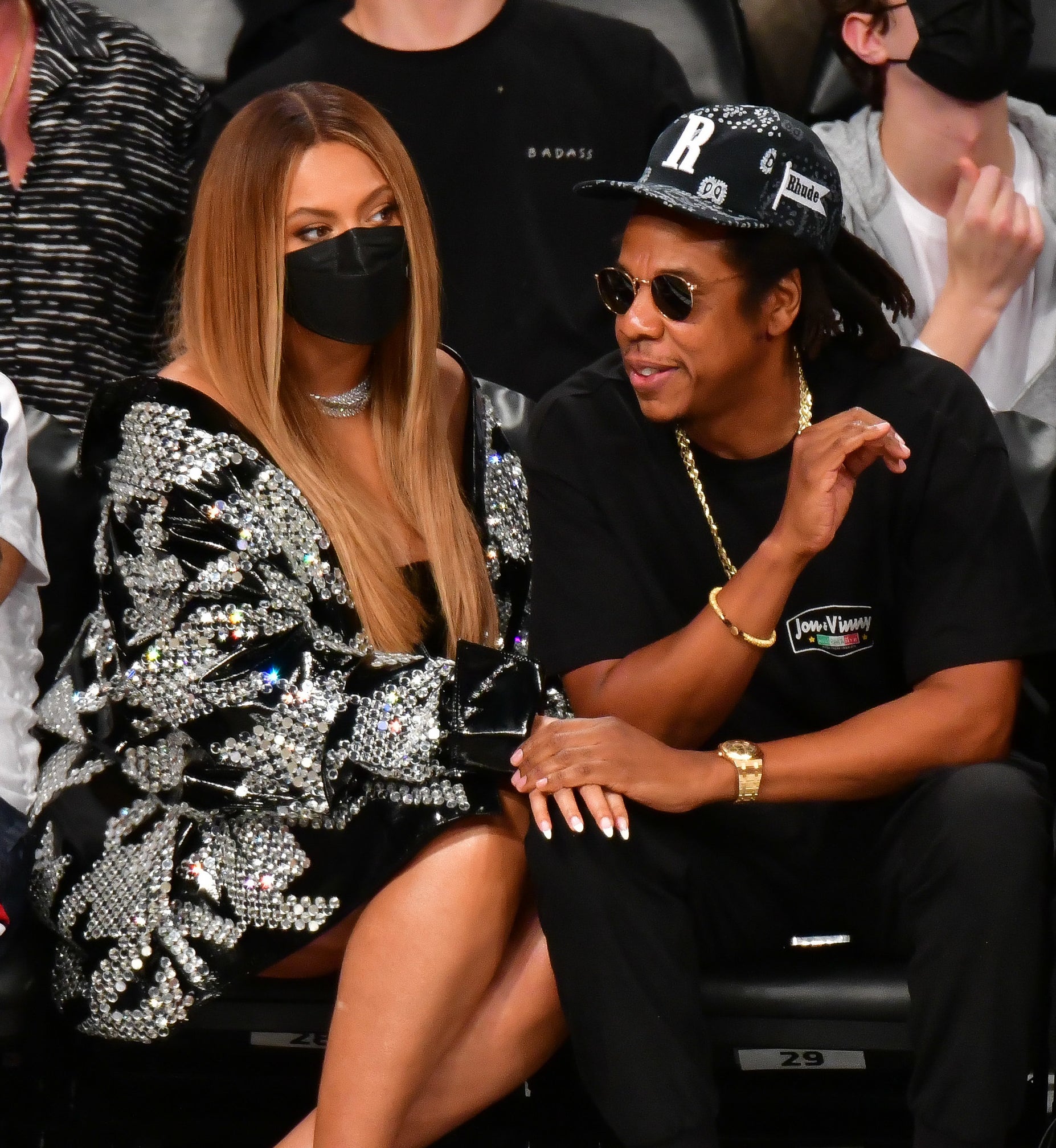 Beyonce and Jay-Z at a sports game
