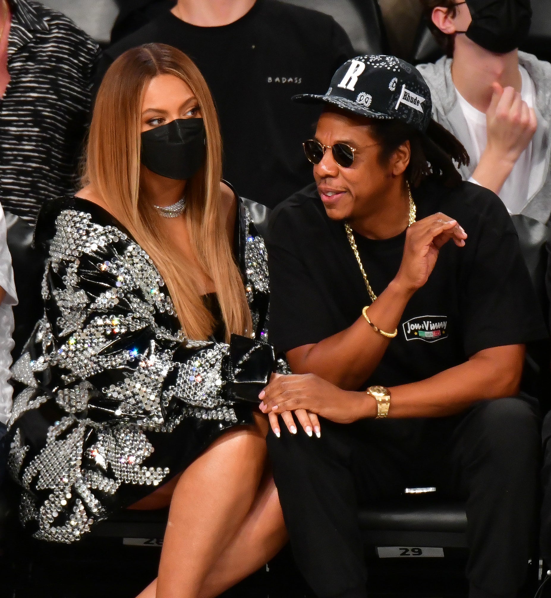 Beyonce and Jay-Z at a sports game