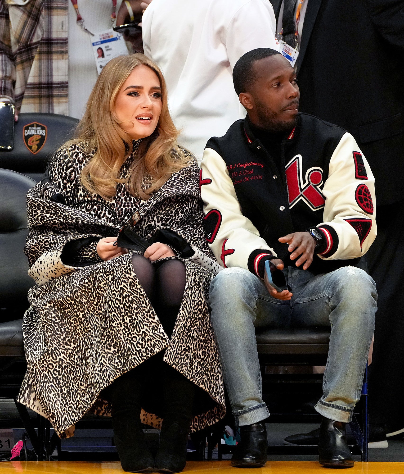 Adele and Rich Paul at a sports game