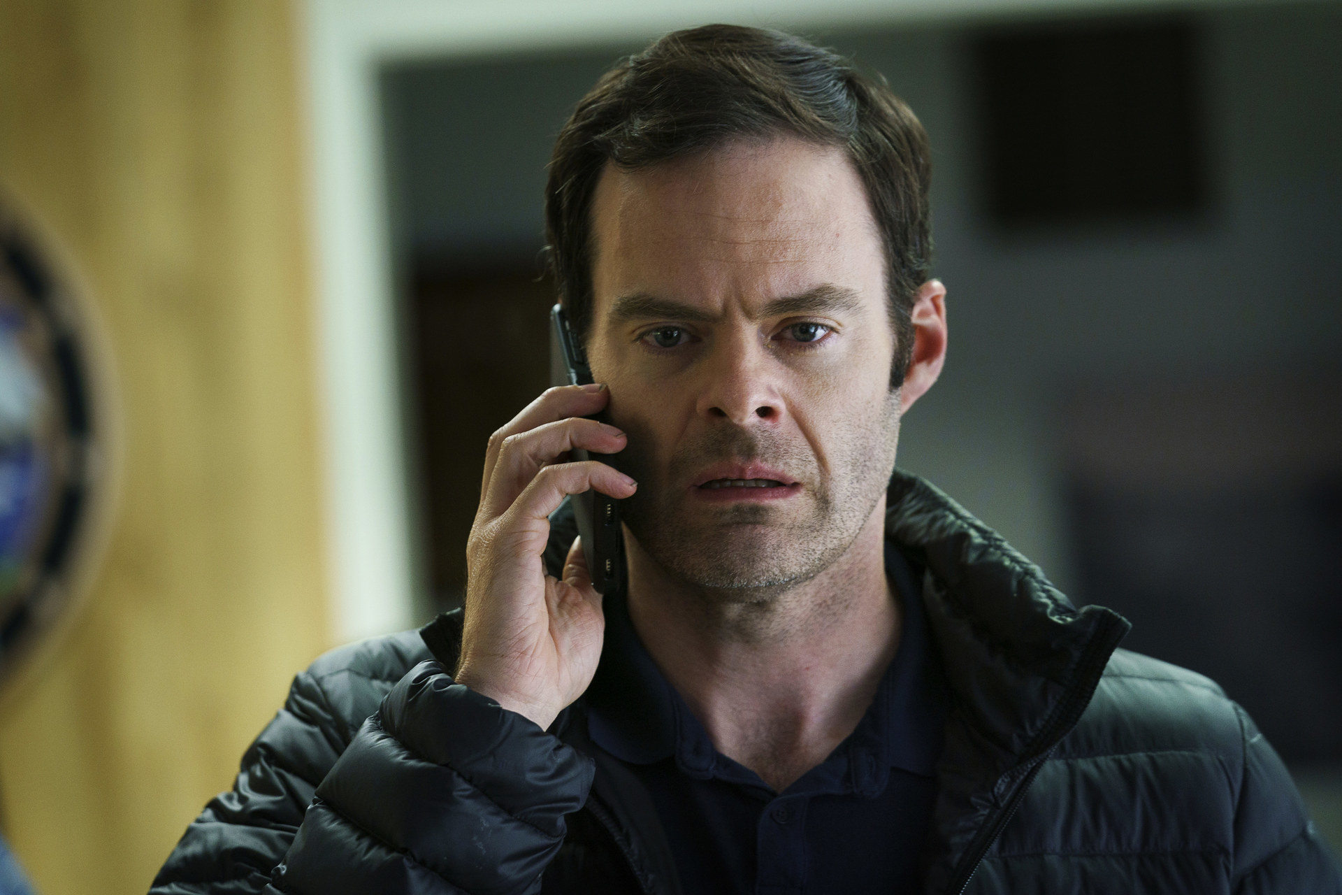 Bill Hader on the phone in Barry