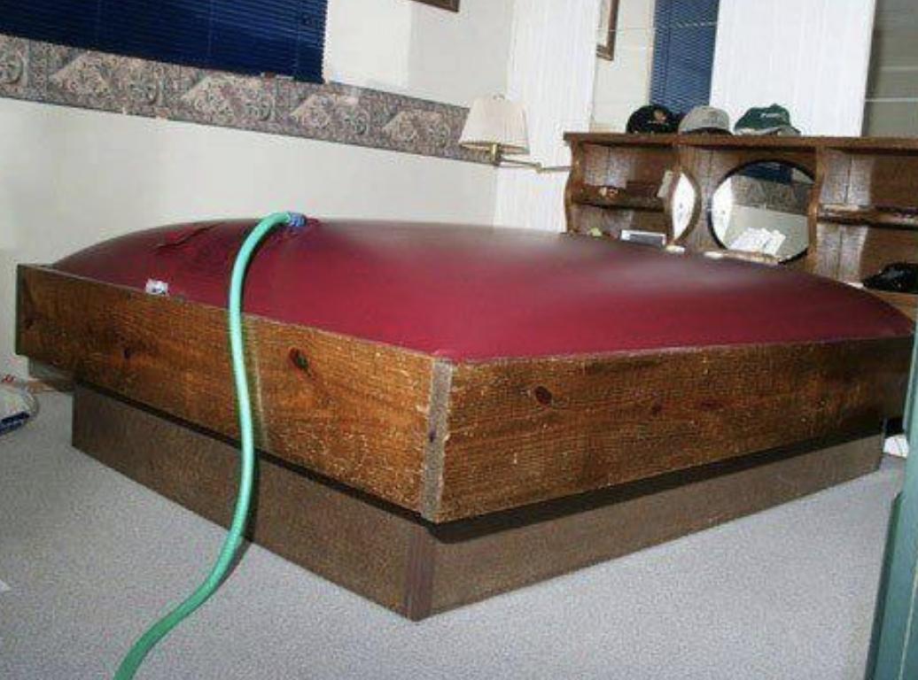 waterbed with hose attached