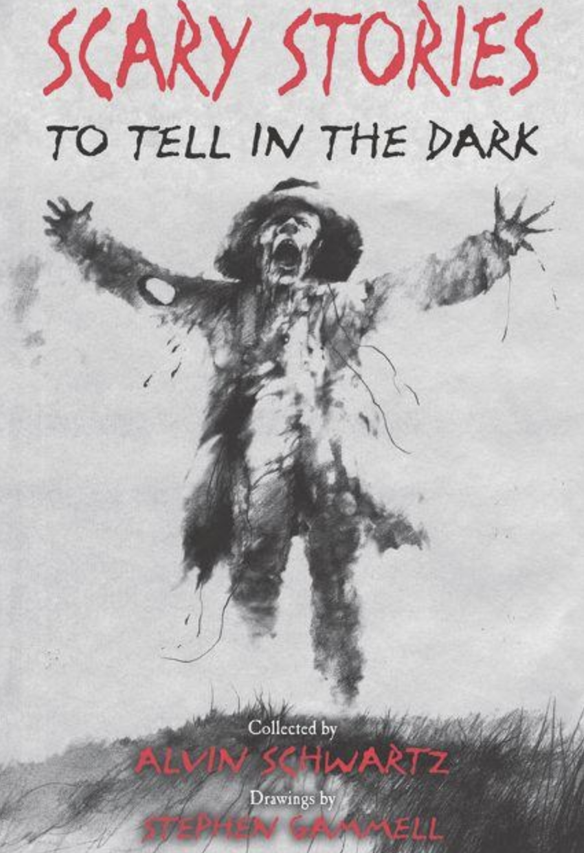 Cover art for &quot;Scary Stories to Tell in the Dark&quot; by Alvin Schwartz.