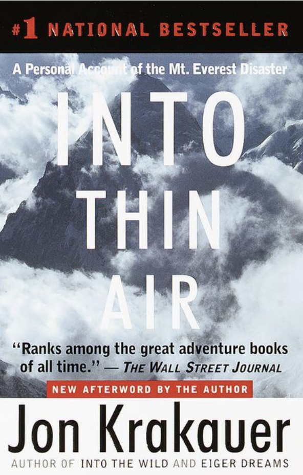 Cover art for &quot;Into Thin Air&quot; by Jon Krakauer.