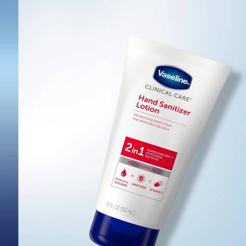 the sanitizing hand lotion by vaseline in its bottle