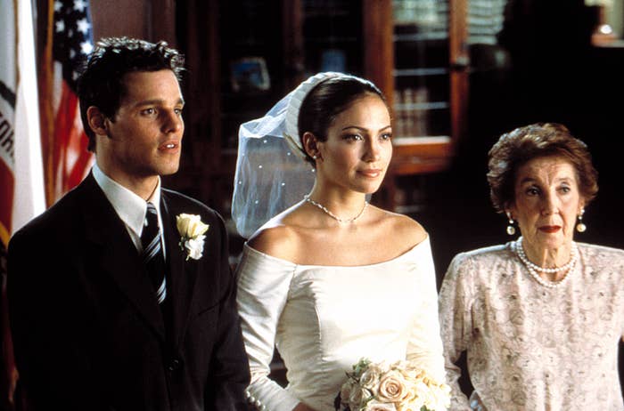 Justin Chambers, Jennifer Lopez, and Frances Bay in The Wedding Planner