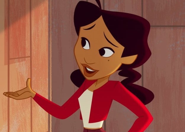 Kyla Pratt as Penny Proud knocks on the door of a new neighbor with her friends