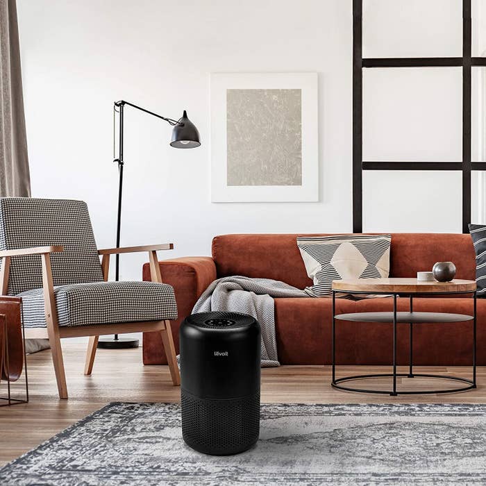 the air purifier in a living room