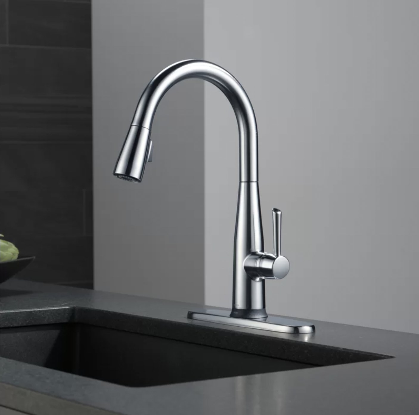 the silver satin finish faucet