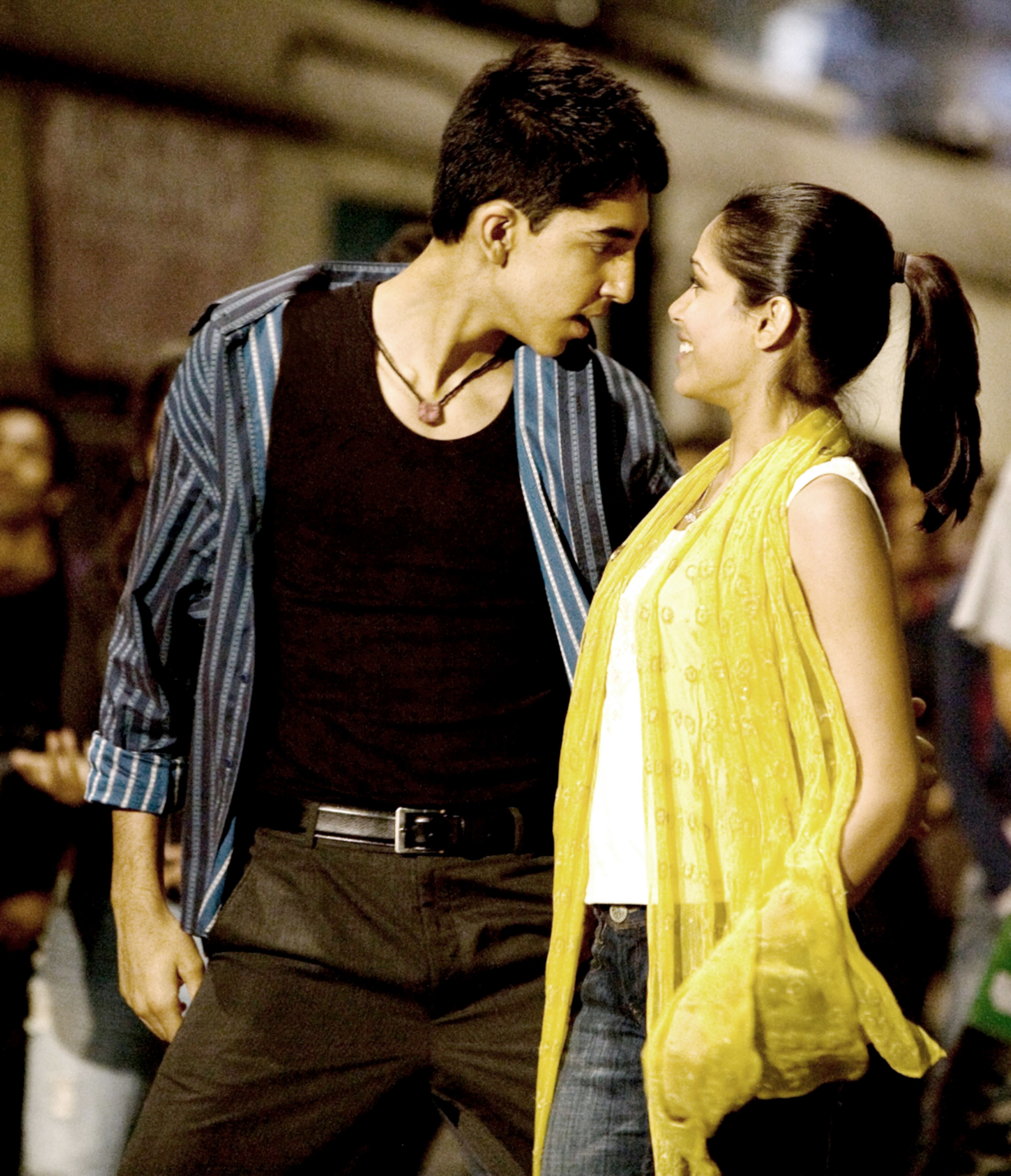 Jamal and Latika dancing in the movie