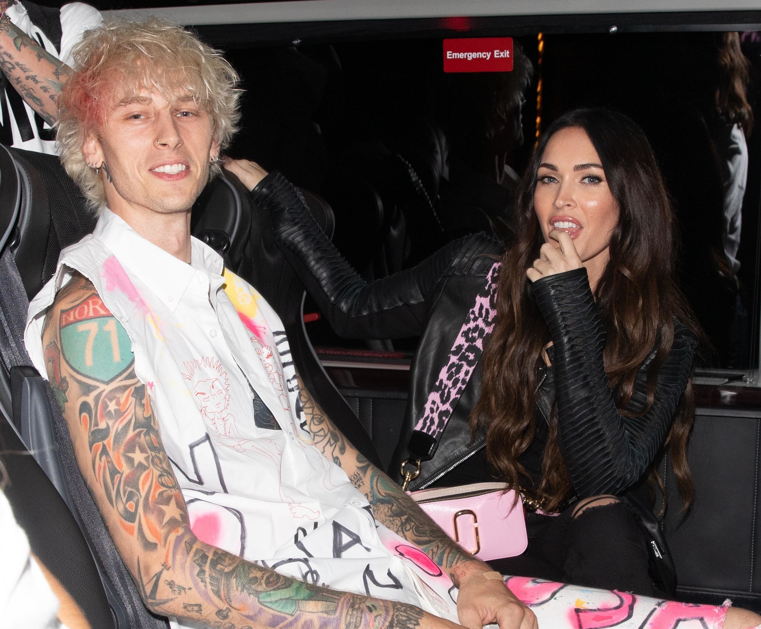 A closeup of Megan and Machine Gun Kelly